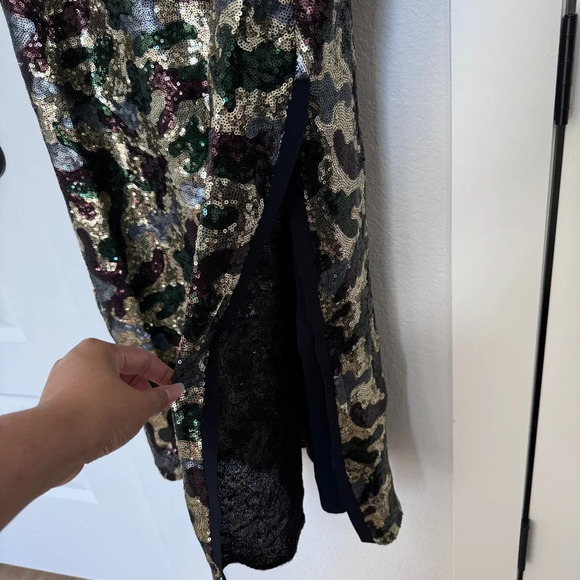 $1400 Chiara Boni La Petite Robe Scoop Neck Sequin Maxi Dress Gown Sz 10 - Picture 9 of 15